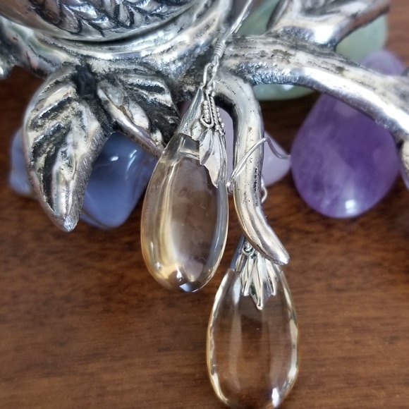 Last 1! Sterling silver lemon drop quartz earrings - Picture 5 of 8